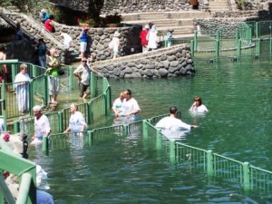 This is a Protestant Christian site far from the actual baptismal site of Jesus Christ. Lots of Pilgrims come here to rebaptize themselves. 