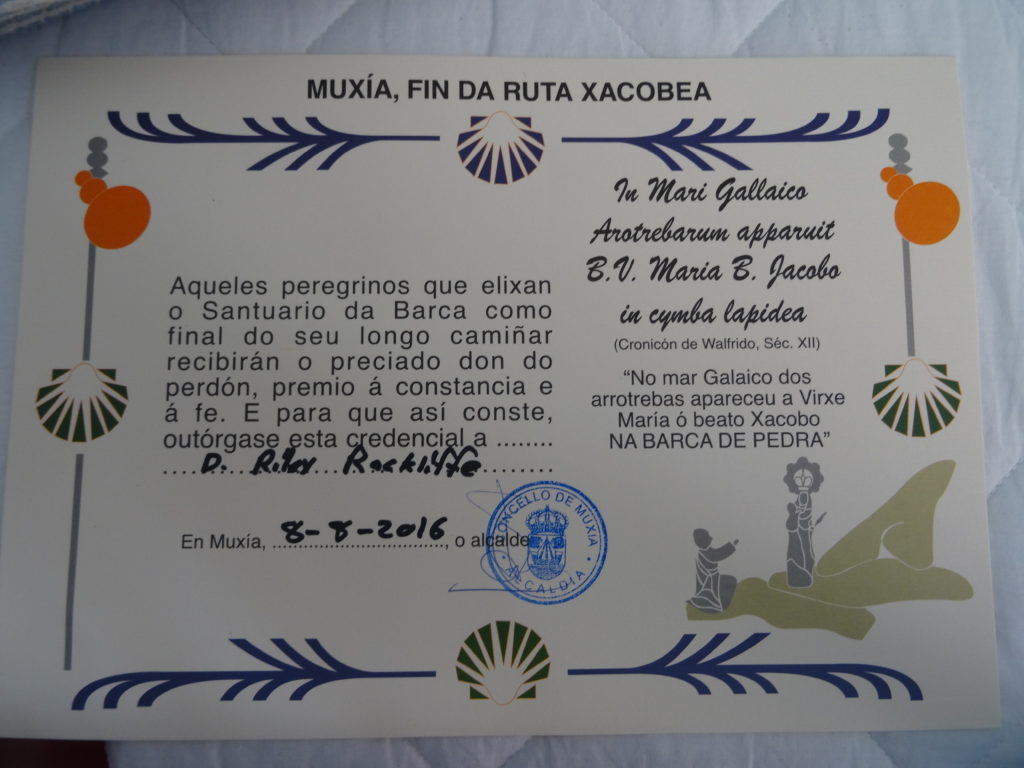 Muxia certificate